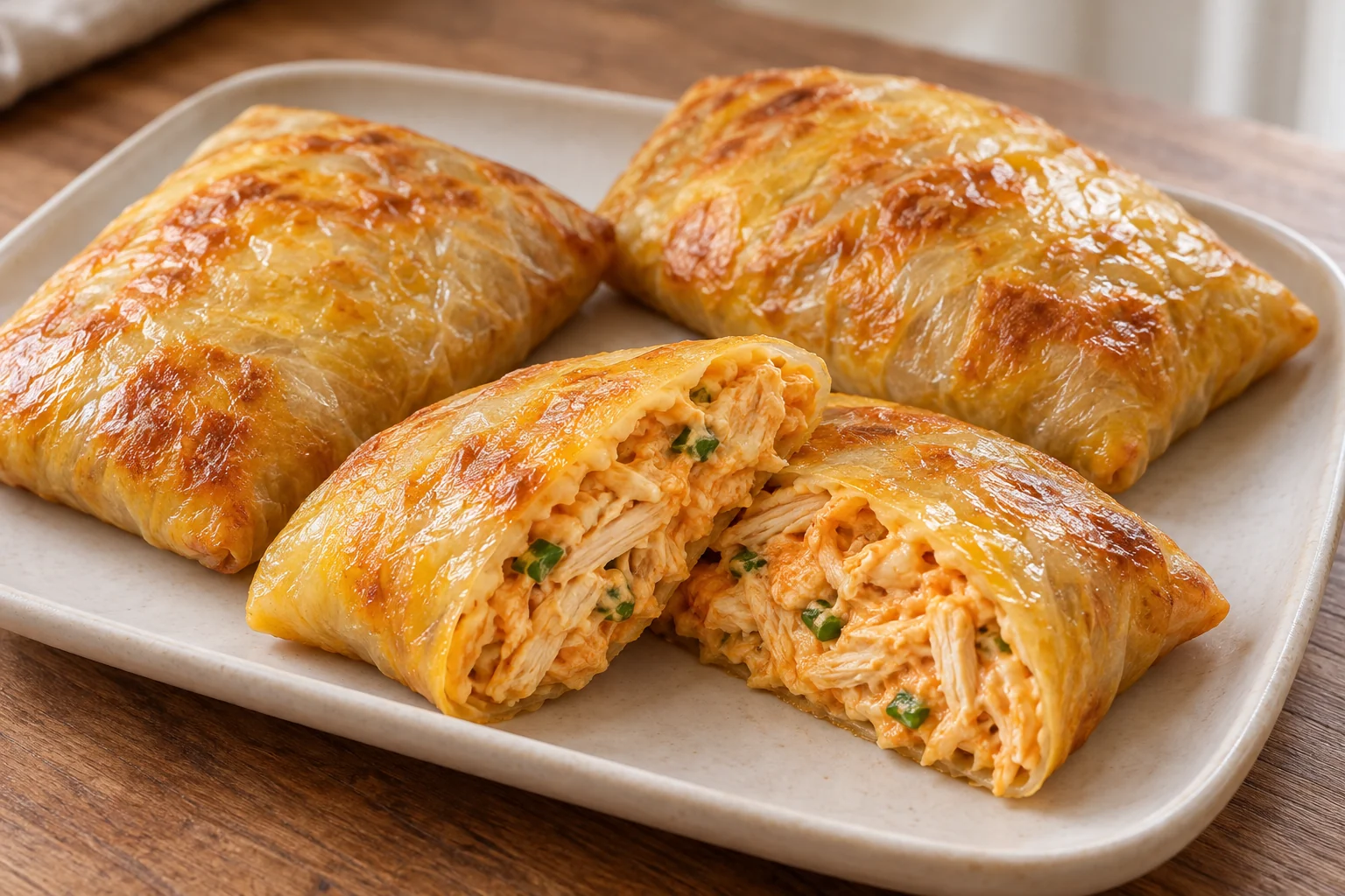 Paper Cheken Crispy Buffalo Chicken Rice Paper Hot Pockets | CraveSmart
